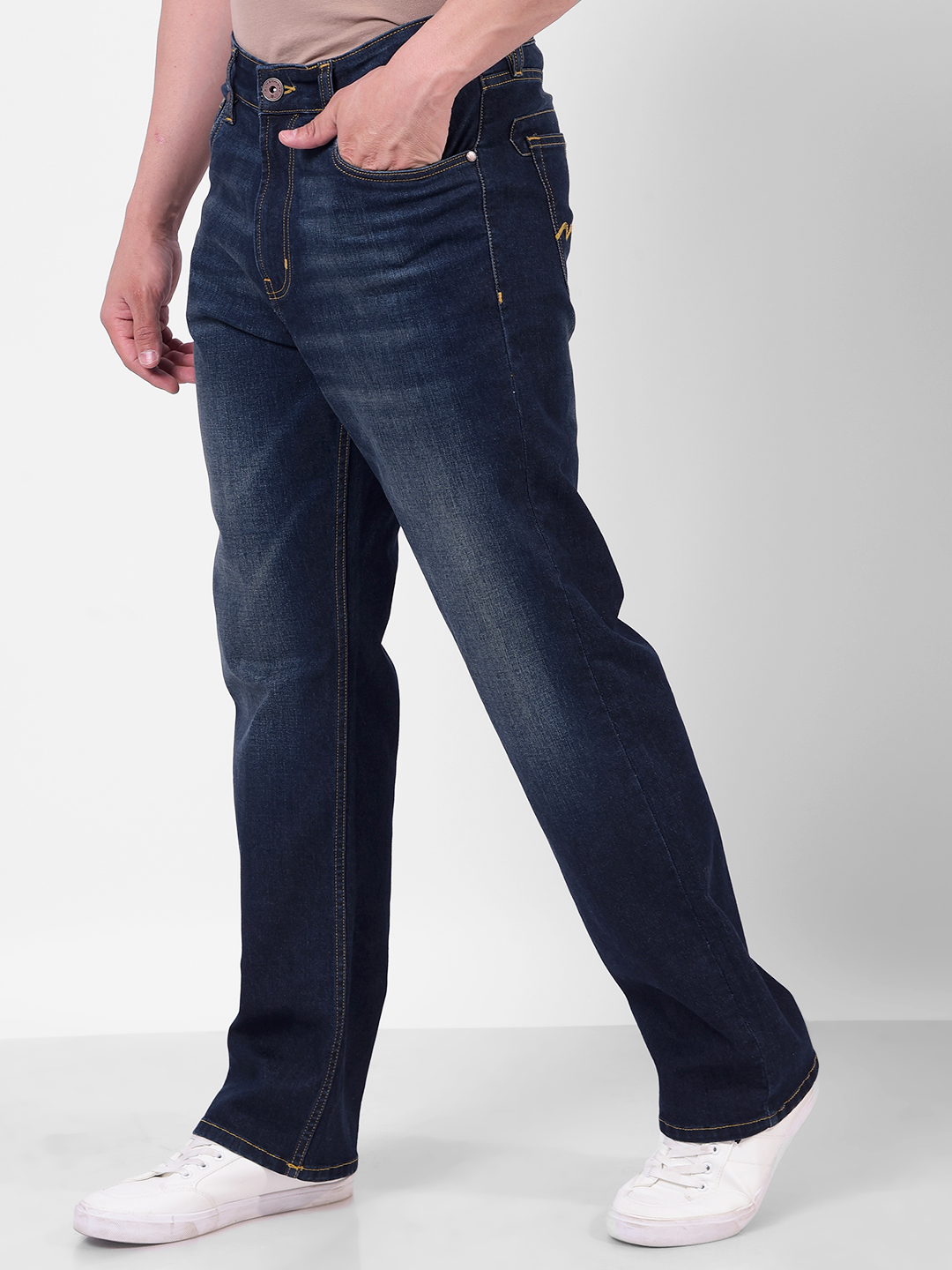 Numero Uno Men Solid Blue Jeans